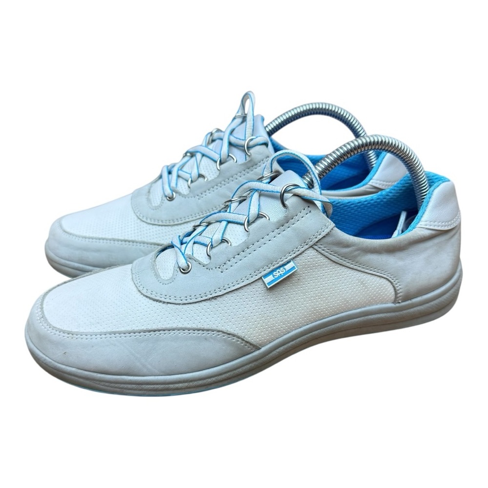 SAS Sporty Lace Up Sneaker Size 9.5 M Grey Nubuck Leather Athletic Shoes